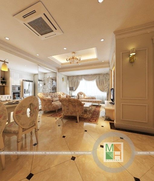 Thiết kế nội thất tân cổ điển tại chung cư Mipec